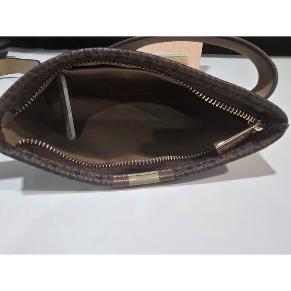 Michael Kors MK Logo Brown Belt Bag/Fanny Pack W Brown & Beige Strap Size L/XL - Picture 6 of 7